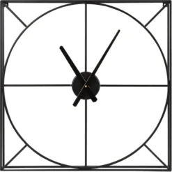Clocks-Kirkland's Home Black Metal Willet Wall Clock
