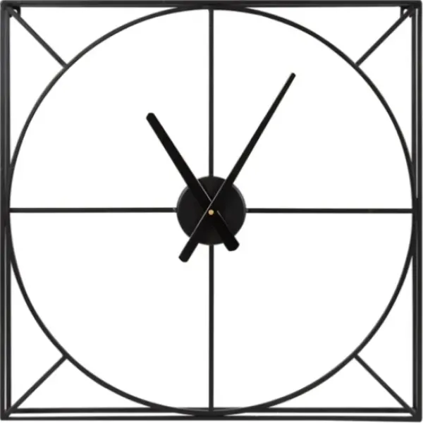 Clocks-Kirkland's Home Black Metal Willet Wall Clock