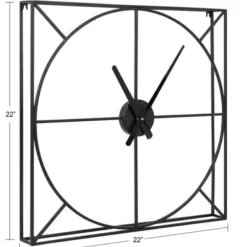 Clocks-Kirkland's Home Black Metal Willet Wall Clock