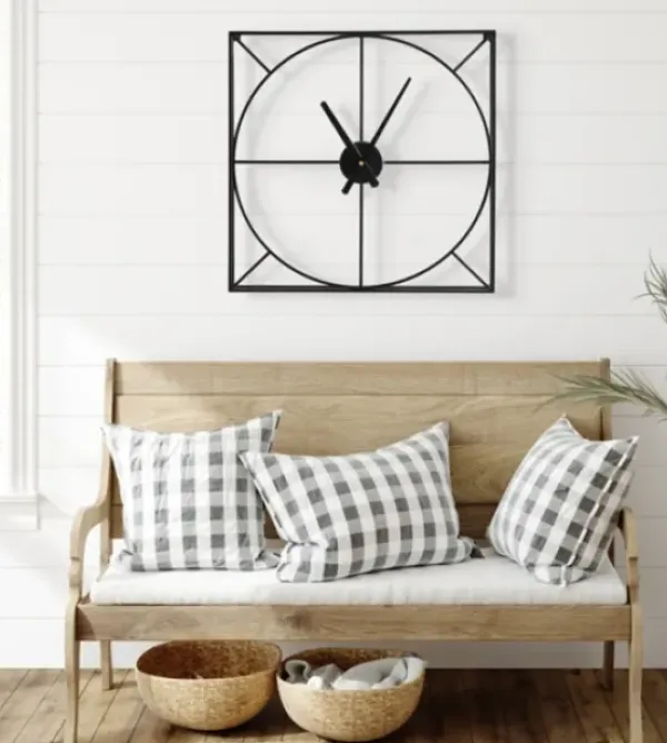 Clocks-Kirkland's Home Black Metal Willet Wall Clock