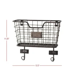 Wall Storage-Kirkland's Home Black Metal Wire Mail Wall Pocket