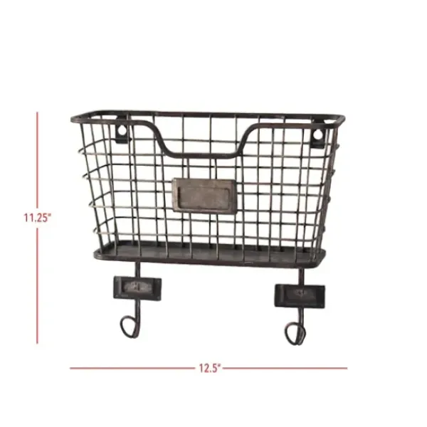 Wall Storage-Kirkland's Home Black Metal Wire Mail Wall Pocket