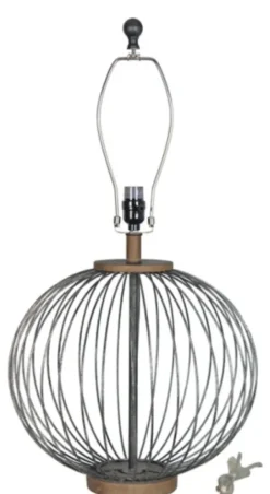 Table Lamps-Kirkland's Home Black Metal Wire Sphere Table Lamp Gray