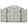 Fireplace Accessories-Kirkland's Home Black Metallic Scroll Three-Panel Fire Screen