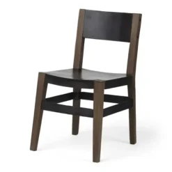 Dining Chairs-Kirkland's Home Black Modern Mango Wood Blocky Dining Chair Black/Brown