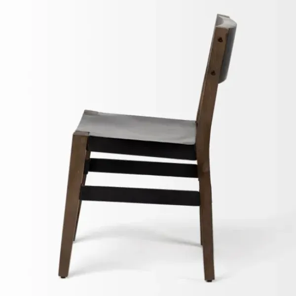 Dining Chairs-Kirkland's Home Black Modern Mango Wood Blocky Dining Chair Black/Brown