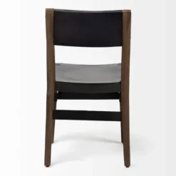 Dining Chairs-Kirkland's Home Black Modern Mango Wood Blocky Dining Chair Black/Brown