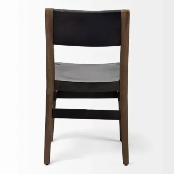 Dining Chairs-Kirkland's Home Black Modern Mango Wood Blocky Dining Chair Black/Brown