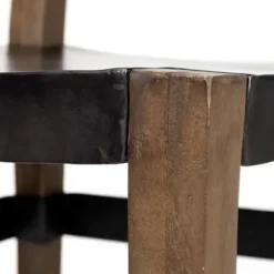 Dining Chairs-Kirkland's Home Black Modern Mango Wood Blocky Dining Chair Black/Brown