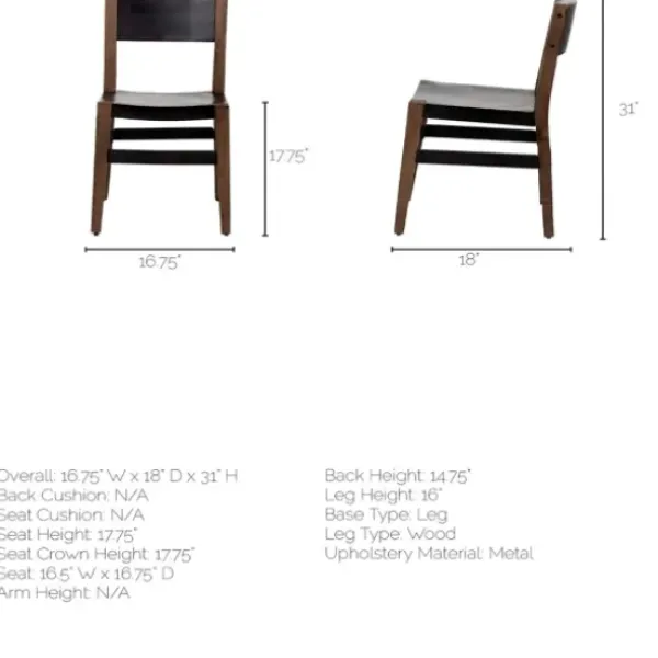 Dining Chairs-Kirkland's Home Black Modern Mango Wood Blocky Dining Chair Black/Brown