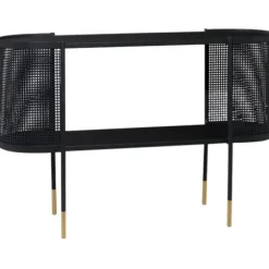 Console Tables-Kirkland's Home Black Modern Oval Perforated Console Table