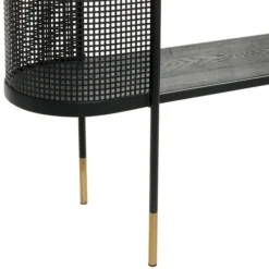 Console Tables-Kirkland's Home Black Modern Oval Perforated Console Table