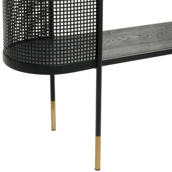 Console Tables-Kirkland's Home Black Modern Oval Perforated Console Table