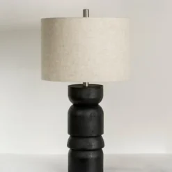 Table Lamps-Kirkland's Home Black Modern Ridge Table Lamp Tan