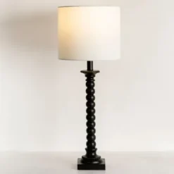 Buffet Lamps-Kirkland's Home Black Modern Spindle Buffet Lamp White