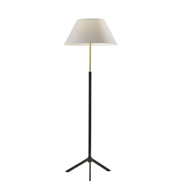 Floor Lamps-Kirkland's Home Black Modern Tripod Metal Floor Lamp White