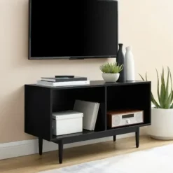 Console Tables-Kirkland's Home Black Modern Wood Console Table, 40 In.
