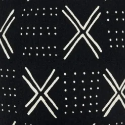 Pillows-Kirkland's Home Black Mudcloth Cotton Throw Pillow Black/White