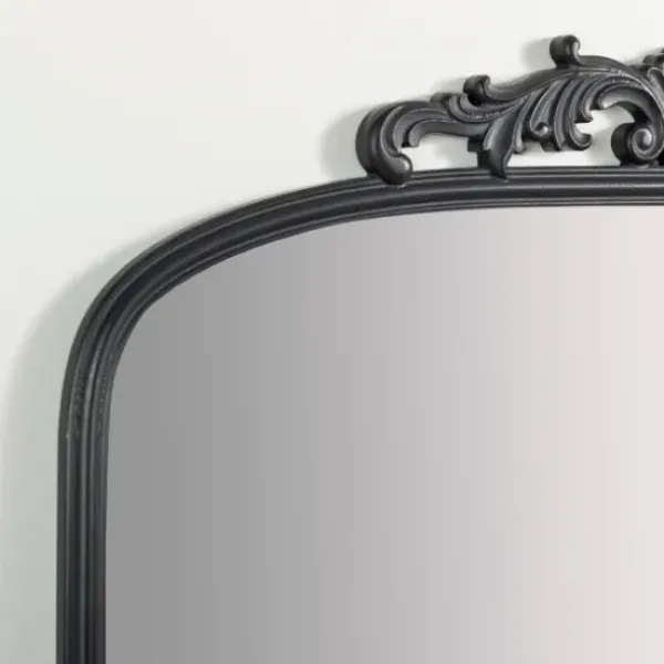 Decorative Mirrors-Kirkland's Home Black Ornate Scroll Bordeaux Wood Mirror