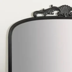 Full Length & Floor Mirrors-Kirkland's Home Black Ornate Scroll Bordeux Leaner Mirror
