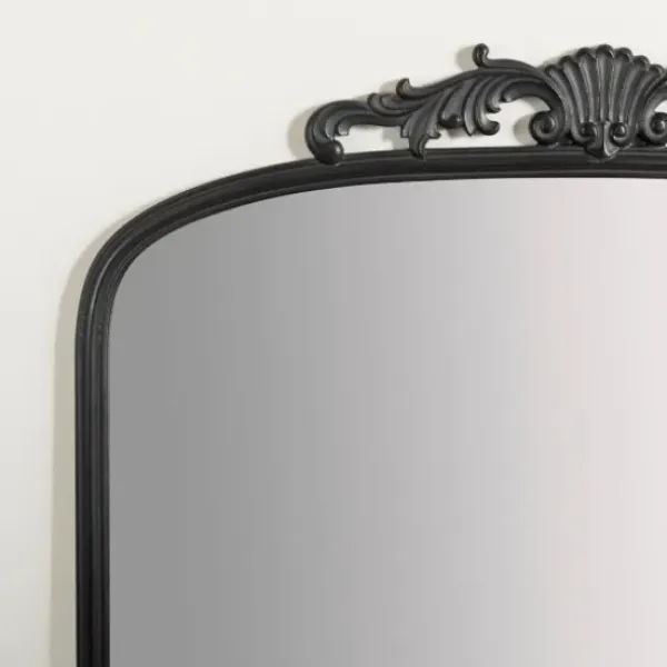 Full Length & Floor Mirrors-Kirkland's Home Black Ornate Scroll Bordeux Leaner Mirror