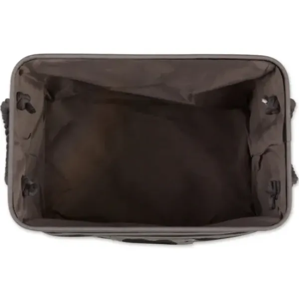 Baskets & Boxes-Kirkland's Home Black Paw Patch Stripe Rectangle Pet Basket Black/Gray
