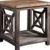 Accent & End Tables-Kirkland's Home Black Reclaimed Fir Wood Accent Table