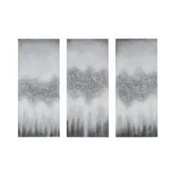 Canvas Art-Kirkland's Home Black Rock Stone Canvas Art Prints, Set Of 3 Gray