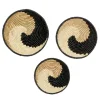 Wall Plaques-Kirkland's Home Black Seagrass Swirl 3-Pc. Wall Plaque Set Tan