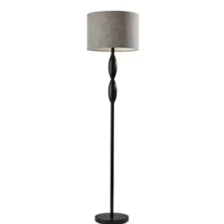 Floor Lamps-Kirkland's Home Black Slim Hourglass Floor Lamp Black/Gray