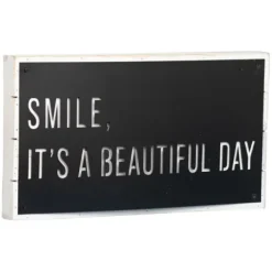 Wall Quotes & Signs-Kirkland's Home Black Smile It'S A Beautiful Day Wall Plaque Black/White