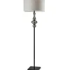 Floor Lamps-Kirkland's Home Black Smoked Mercury Glass Floor Lamp Gray