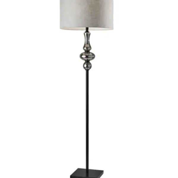 Floor Lamps-Kirkland's Home Black Smoked Mercury Glass Floor Lamp Gray