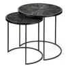 Accent & End Tables-Kirkland's Home Black Starburst Nesting Accent Tables, Set Of 2
