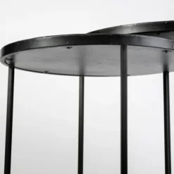 Accent & End Tables-Kirkland's Home Black Starburst Nesting Accent Tables, Set Of 2