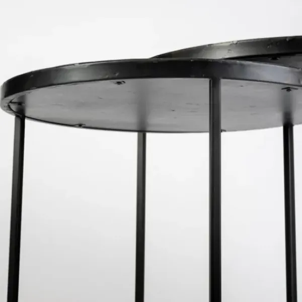 Accent & End Tables-Kirkland's Home Black Starburst Nesting Accent Tables, Set Of 2