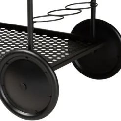Kitchen Islands & Bar Carts-Kirkland's Home Black 3-Tier Industrial Bar Cart