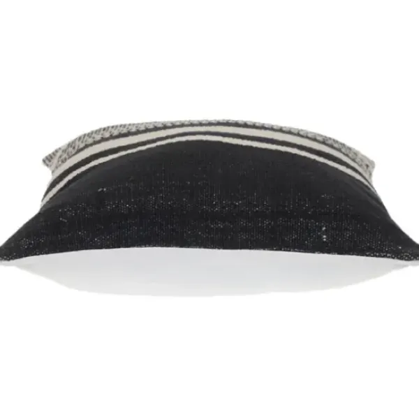 Pillows-Kirkland's Home Black Transitional Stripe Pillow Black/White