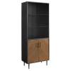 Bookshelves-Kirkland's Home Black Two Tone Bookshelf With Hutch