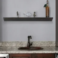 Shelves-Kirkland's Home Black Wedge Wood Large Floating Shelf