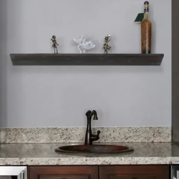 Shelves-Kirkland's Home Black Wedge Wood Large Floating Shelf