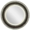 Decorative Mirrors-Kirkland's Home Black White Distressed Wood Rope Fiber Wall Mirror
