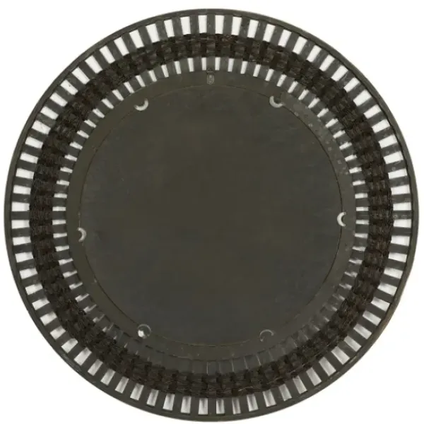 Decorative Mirrors-Kirkland's Home Black White Distressed Wood Rope Fiber Wall Mirror