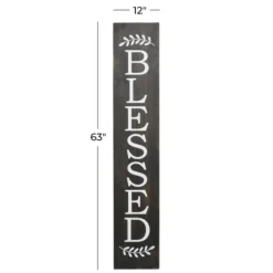 Wall Quotes & Signs-Kirkland's Home Black Wood Blessed Wall Plaque Black/White
