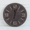 Clocks-Kirkland's Home Black Wood Block Numbers Wall Clock
