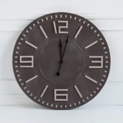 Clocks-Kirkland's Home Black Wood Block Numbers Wall Clock