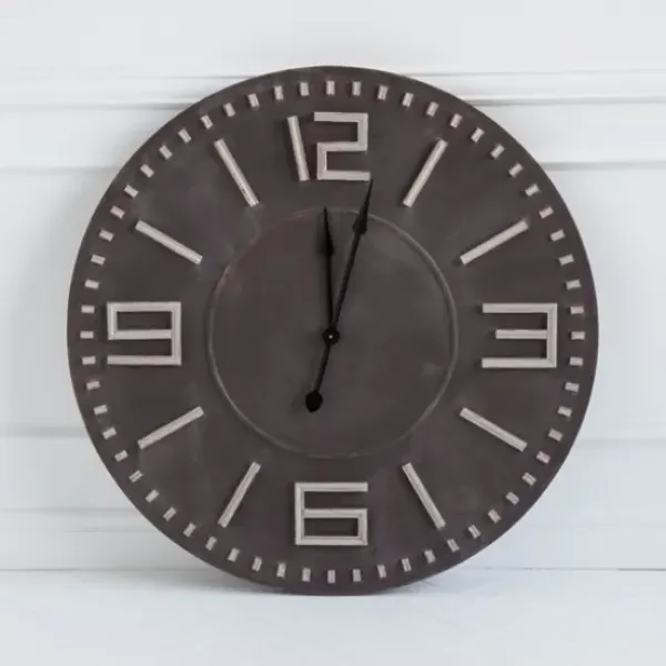 Clocks-Kirkland's Home Black Wood Block Numbers Wall Clock