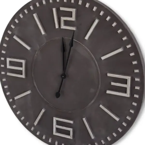 Clocks-Kirkland's Home Black Wood Block Numbers Wall Clock