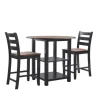 Dining Tables-Kirkland's Home Black Wood Farmhouse 3-Pc. Stool And Table Set Black/Brown