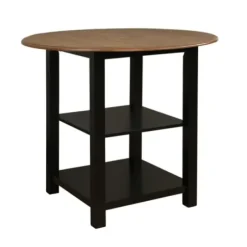 Dining Tables-Kirkland's Home Black Wood Farmhouse 3-Pc. Stool And Table Set Black/Brown